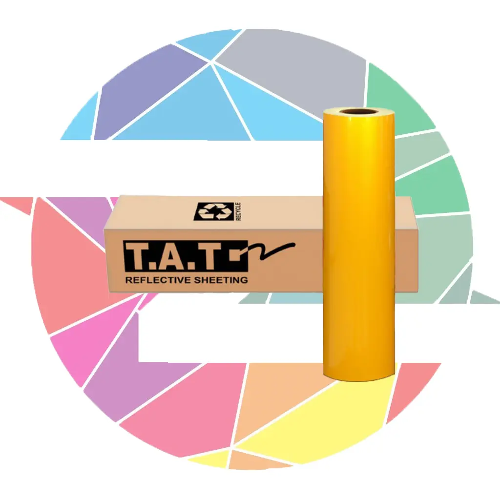 برچسب شبرنگ فسفری زرد T.A.T