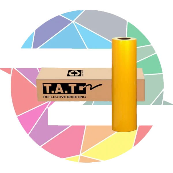 برچسب شبرنگ فسفری زرد T.A.T