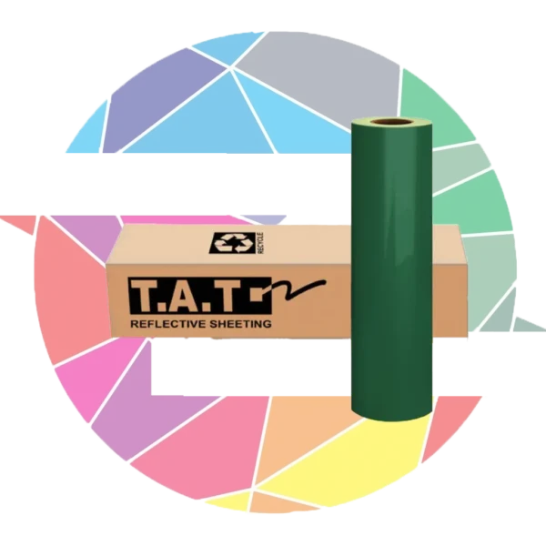 برچسب شبرنگ فسفری سبز T.A.T