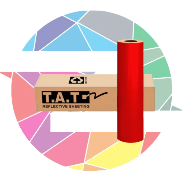 برچسب شبرنگ فسفری قرمز T.A.T