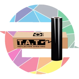 برچسب شبرنگ فسفری مشکی T.A.T