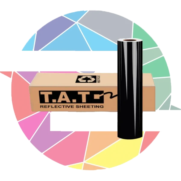 برچسب شبرنگ فسفری مشکی T.A.T