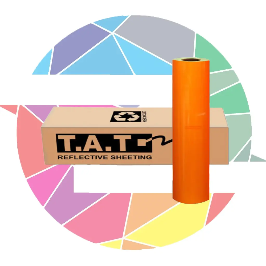 برچسب شبرنگ فسفری نارنجی T.A.T