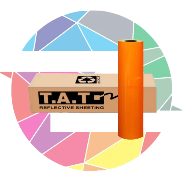 برچسب شبرنگ فسفری نارنجی T.A.T