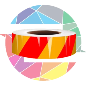 نوار شبرنگ ترافیکی مورب زرد قرمز