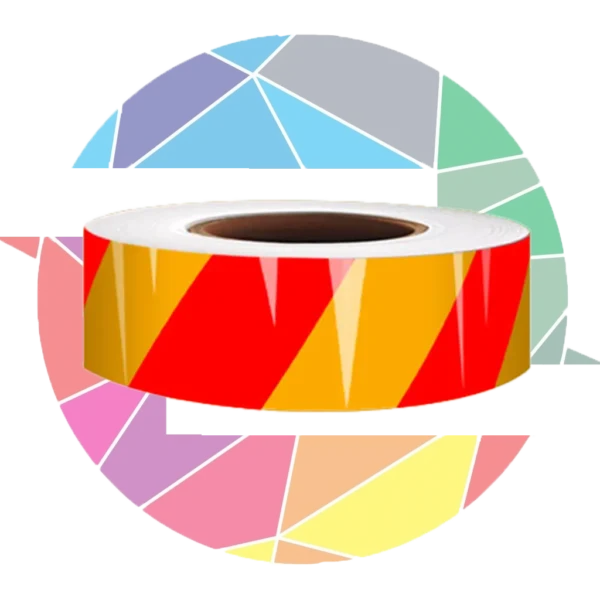 نوار شبرنگ ترافیکی مورب زرد قرمز