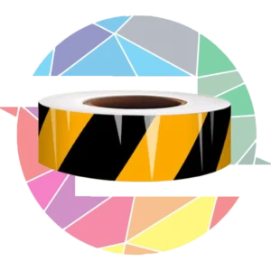 نوار شبرنگ ترافیکی مورب زرد مشکی