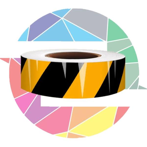 نوار شبرنگ ترافیکی مورب زرد مشکی