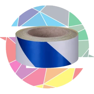 نوار شبرنگ ترافیکی مورب سفید آبی