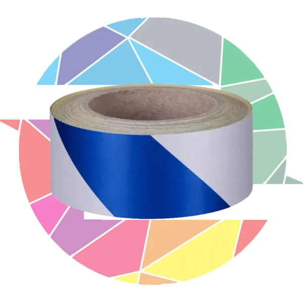 شبرنگ مورب سفید آبی نوار شبرنگ ترافیکی مورب سفید آبی